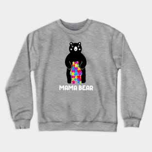 Mama Bear Autism Awareness Gift for Birthday, Mother's Day, Thanksgiving, Christmas Crewneck Sweatshirt